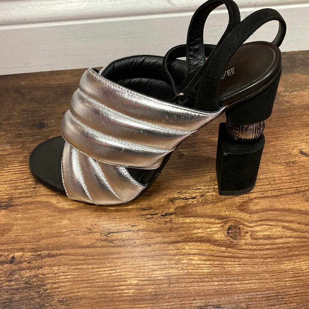 Balmain heels silver with black
